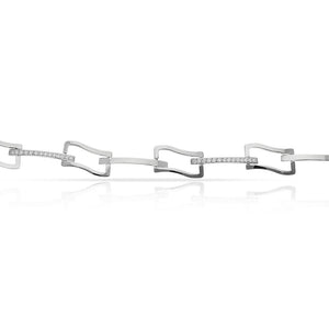 PULSERA ORO BLANCO  18KL CIRCONITAS - Peso: 8.85 gr 