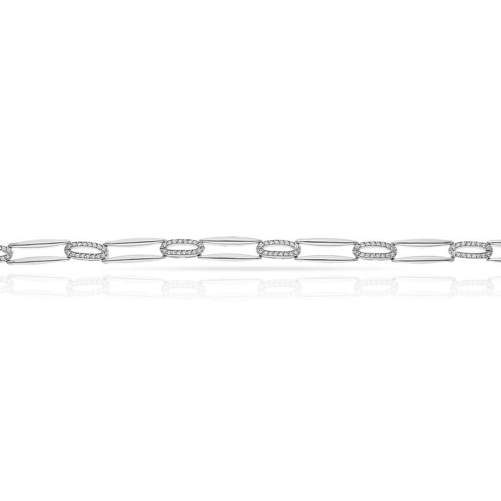 PULSERA ORO BLANCO 18KL CIRCONITAS - Peso: 9.15 gr 