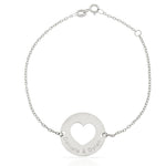 PULSERA ORO BLANCO 18KL CIRCULO + NOMBRES