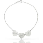 PULSERA ORO BLANCO 18KL CORAZONES