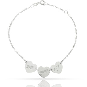 PULSERA ORO BLANCO 18KL CORAZONES