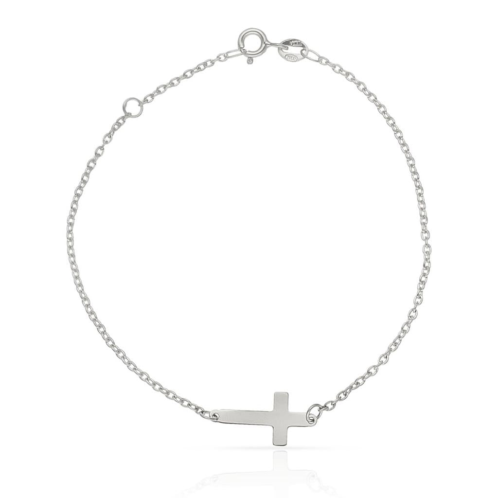 PULSERA ORO BLANCO 18KL CRUZ