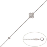 PULSERA ORO BLANCO 18KL FLOR CIRCONITAS