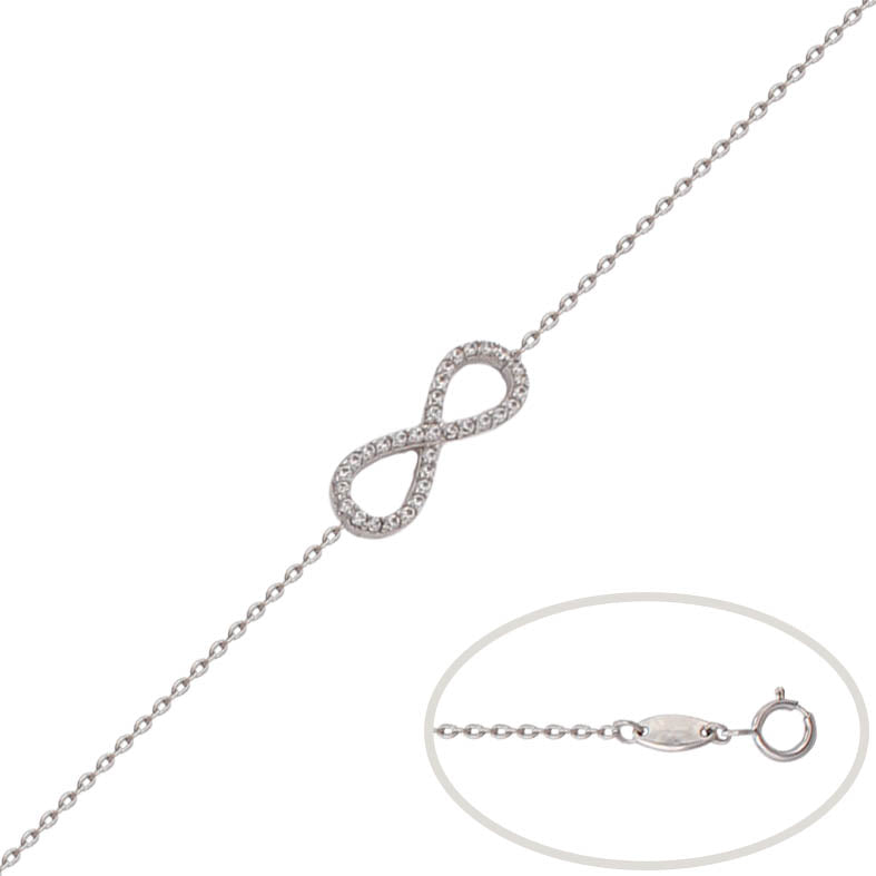 PULSERA ORO BLANCO 18KL INFINITO CIRCONITA