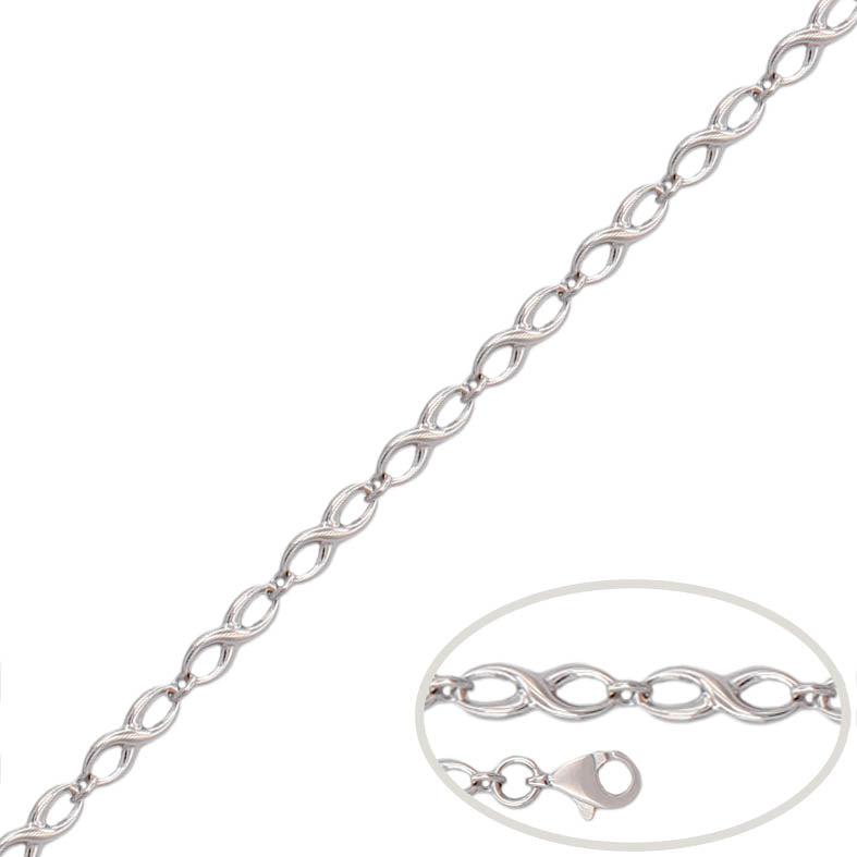 PULSERA ORO BLANCO 18KL INFINITOS - Peso: 3.45 gr 