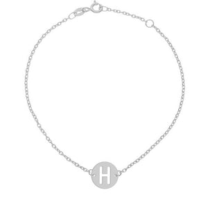 PULSERA ORO BLANCO 18KL LETRA - 10MM - Abecedario: h 
