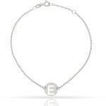 PULSERA ORO BLANCO 18KL LETRA - 10MM - Abecedario: L 