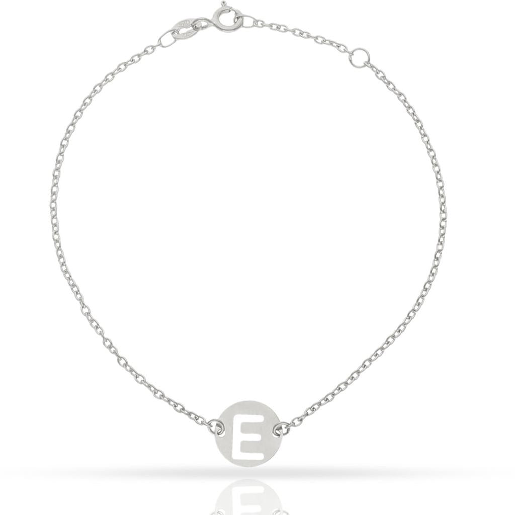 PULSERA ORO BLANCO 18KL LETRA - 10MM - Abecedario: L 