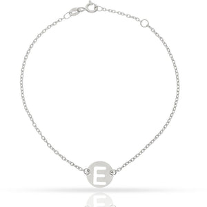 PULSERA ORO BLANCO 18KL LETRA - 10MM - Abecedario: L 