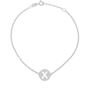 PULSERA ORO BLANCO 18KL LETRA - 10MM - Abecedario: x 