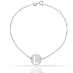PULSERA ORO BLANCO 18KL LETRA - 12MM - Abecedario: L 
