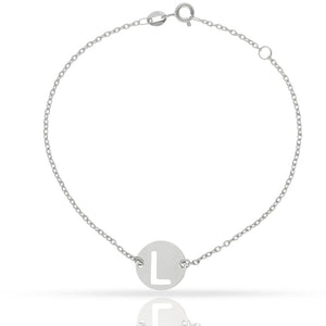 PULSERA ORO BLANCO 18KL LETRA - 12MM - Abecedario: L 
