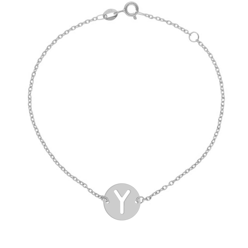 PULSERA ORO BLANCO 18KL LETRA - 12MM - Abecedario: y 