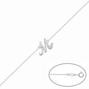 PULSERA ORO BLANCO 18KL LETRA INGLESA - Abecedario: L 