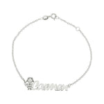 PULSERA ORO BLANCO 18KL NIÑA + NOMBRE - Nombres: 3 Letras 