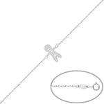 PULSERA ORO BLANCO 18KL NIÑO + NOMBRE