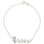 PULSERA ORO BLANCO 18KL NIÑO + NOMBRE - Nombres: 7 Letras 