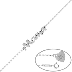 PULSERA ORO BLANCO 18KL NOMBRE + CORAZON - Nombres: 8 Letras 