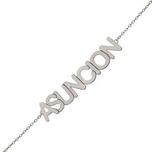 PULSERA ORO BLANCO 18KL NOMBRE GRANDE - Nombres: 3 Letras 