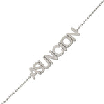 PULSERA ORO BLANCO 18KL NOMBRE MEDIANO - Nombres: 4 Letras 