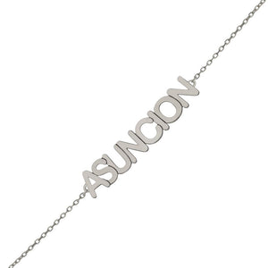 PULSERA ORO BLANCO 18KL NOMBRE PEQUEÑO - Nombres: 4 Letras 