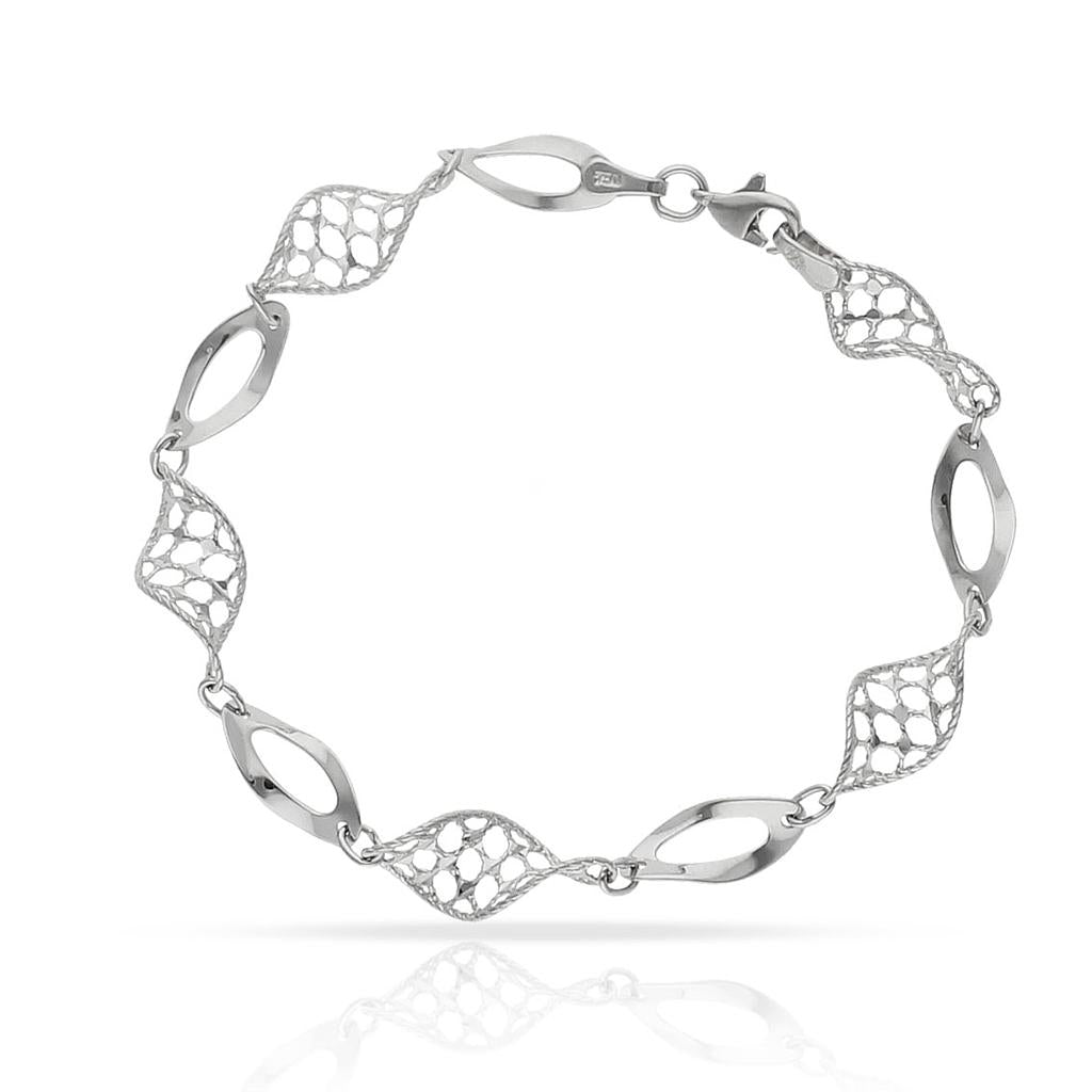 PULSERA ORO BLANCO 18KL - Peso: 4.55 gr 