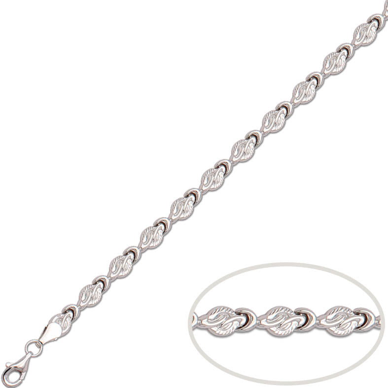 PULSERA ORO BLANCO 18KL - Peso: 5.35 gr 