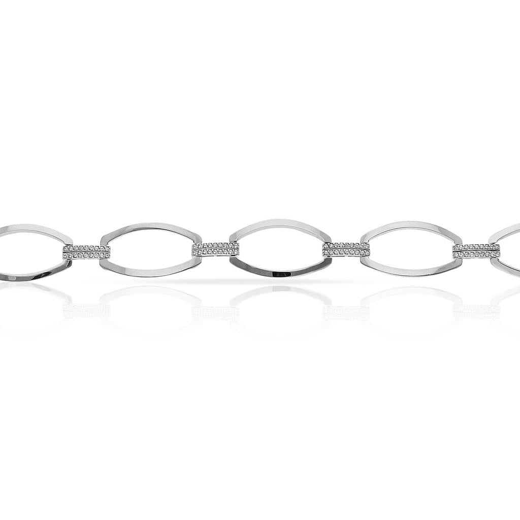 PULSERA ORO BLANCO 18KL - Peso: 8.95 gr 