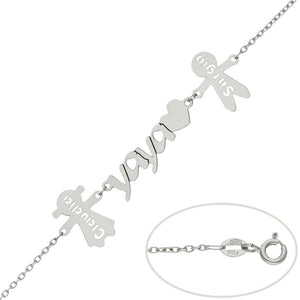 PULSERA ORO BLANCO 18KL YAYA + NIÑOS