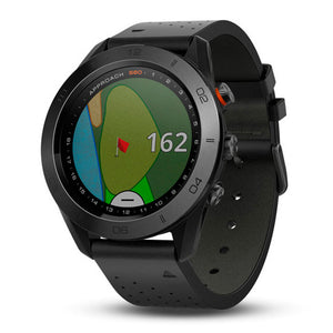 Reloj Garmin Approach S60 Bisel Cerámica Negro Correa Cuero Negro