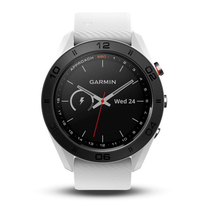 Reloj Garmin Approach S60 Negro Correa de Silicona Blanca