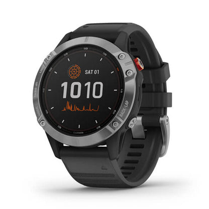 Reloj Garmin Fénix 6s Solar Plateado con Correa Negra 010-02409-00