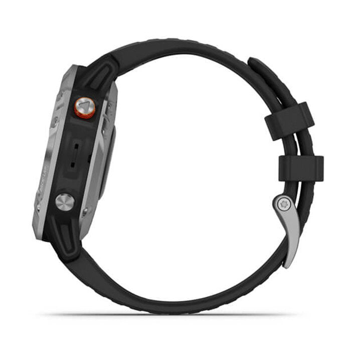 Reloj Garmin Fénix 6s Solar Plateado con Correa Negra 010-02409-00