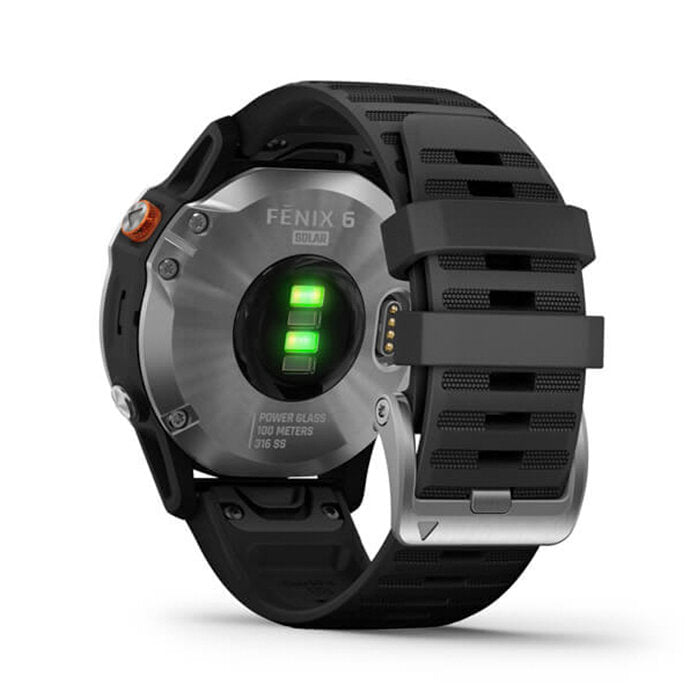 Reloj Garmin Fénix 6s Solar Plateado con Correa Negra 010-02409-00