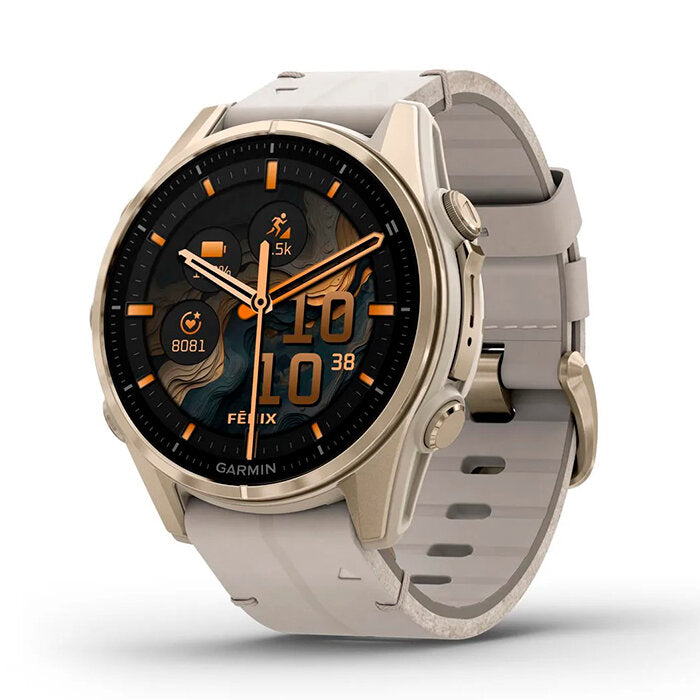 Reloj Garmin Fenix 8 43mm Amoled Cuero Beige 010-02903-40
