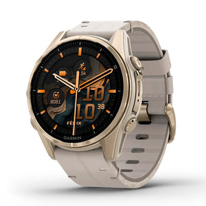 Reloj Garmin Fenix 8 43mm Amoled Cuero Beige 010-02903-40