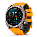 Reloj Garmin Fenix 8 51mm Amoled Zafiro Titanio Silicona Naranja 010-02905-11