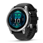 Reloj Garmin Fenix E 47mm Acero Plata correa Negra 010-03025-00