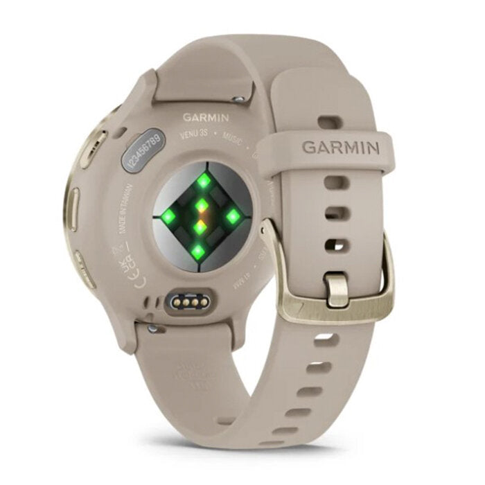 Reloj Garmin Venu 3S Acero Gold Correa Beige 010-02785-02