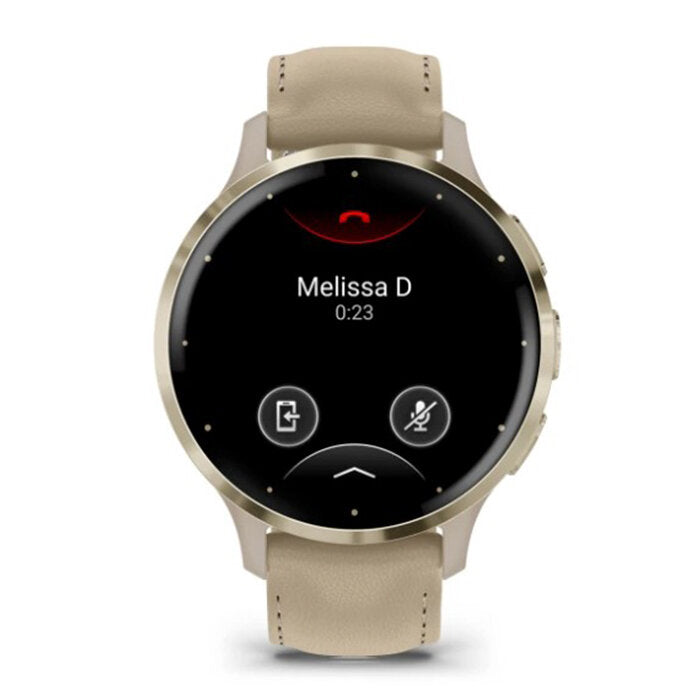 Reloj Garmin Venu 3S Acero Gold Correa Cuero Beige 010-02785-55