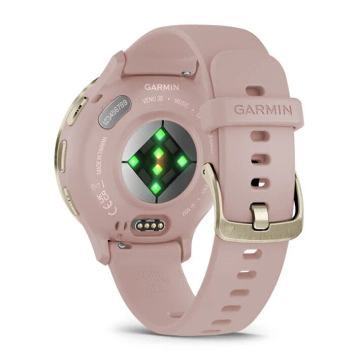 Reloj Garmin Venu 3S Acero Gold Correa Rosa 010-02785-03