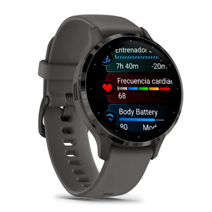 Reloj Garmin Venu 3S Acero Gris Correa Gris 010-02785-00