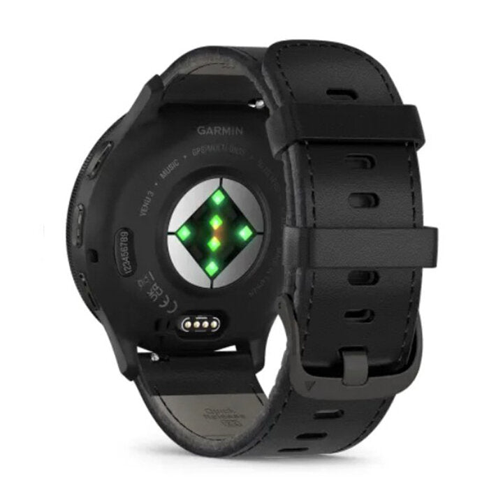 Reloj Garmin Venu 3 Acero Negro Correa Cuero Negro 010-02784-52