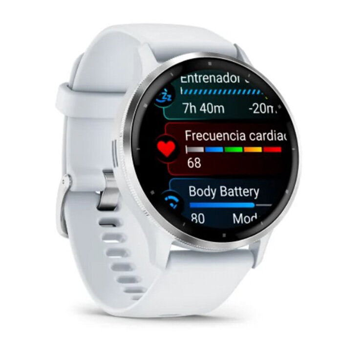 Reloj Garmin Venu 3 Acero Plata Correa Blanco 010-02784-00
