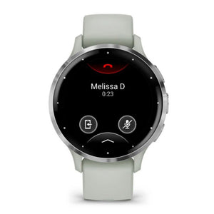 Reloj Garmin Venu 3S Acero Plata Correa Verde 010-02785-01