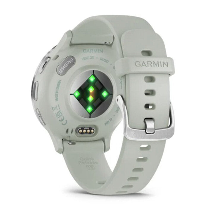 Reloj Garmin Venu 3S Acero Plata Correa Verde 010-02785-01