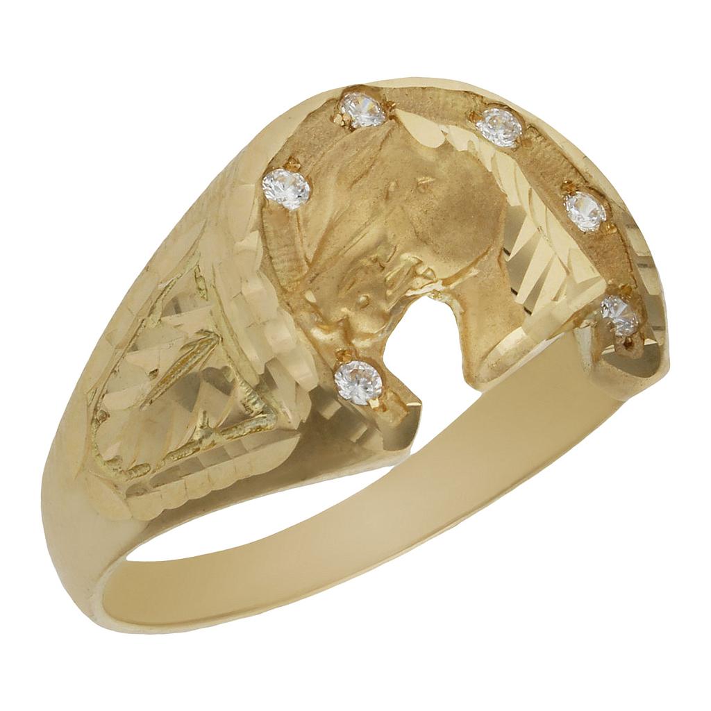 SELLO ORO 18KL CABALLO + HERRADURA  - Número - Peso: n27-5.65 gr 