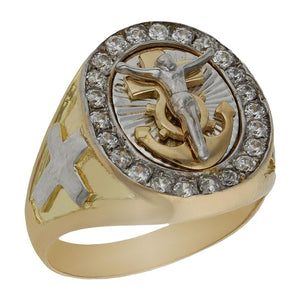 SELLO ORO 18KL CRISTO CIRCONITAS BICOLOR - Número - Peso: n26-13.75 gr 