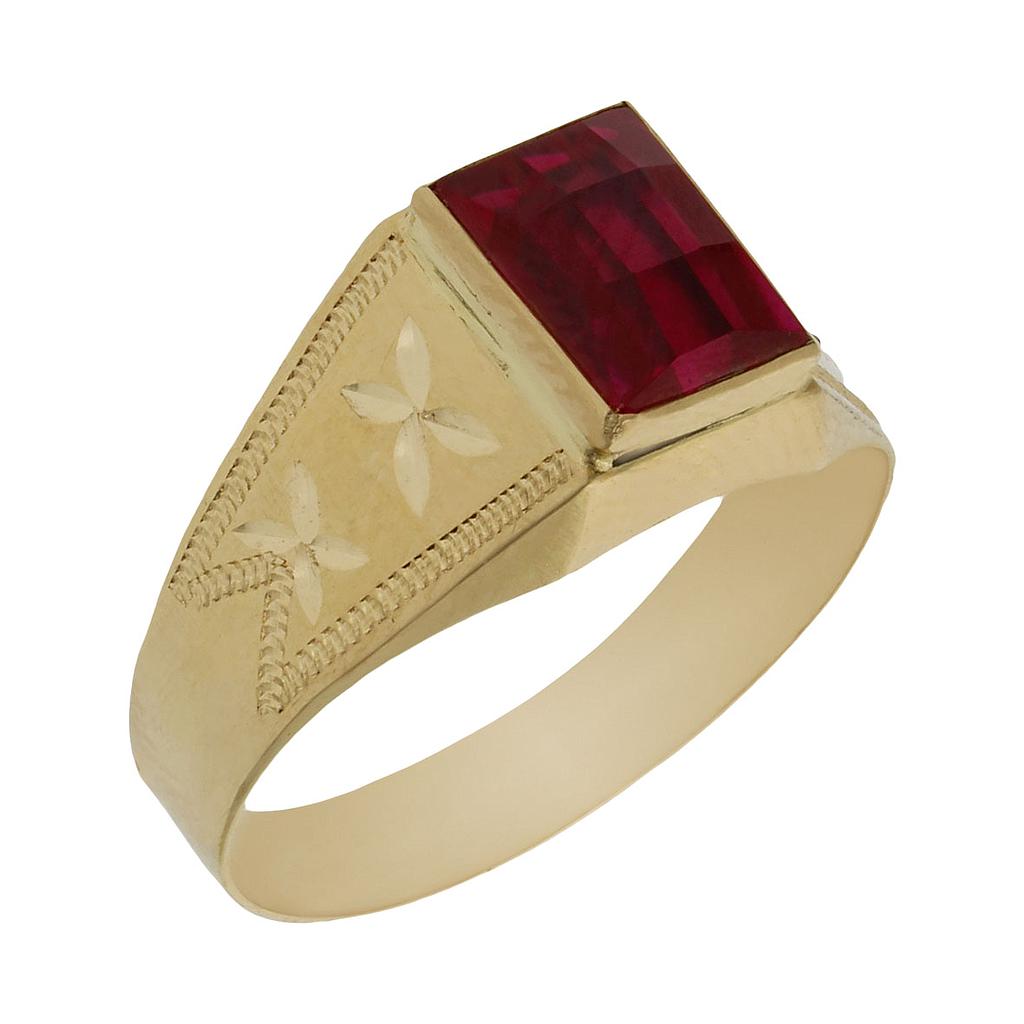 SELLO ORO 18KL PIEDRA ROJA - Número - Peso: n17-2.35 gr 