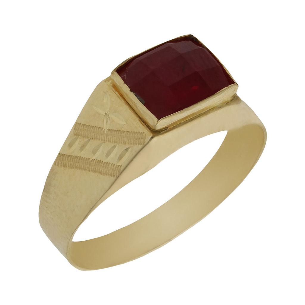 SELLO ORO 18KL PIEDRA ROJA - Número - Peso: n17-2.40 gr 